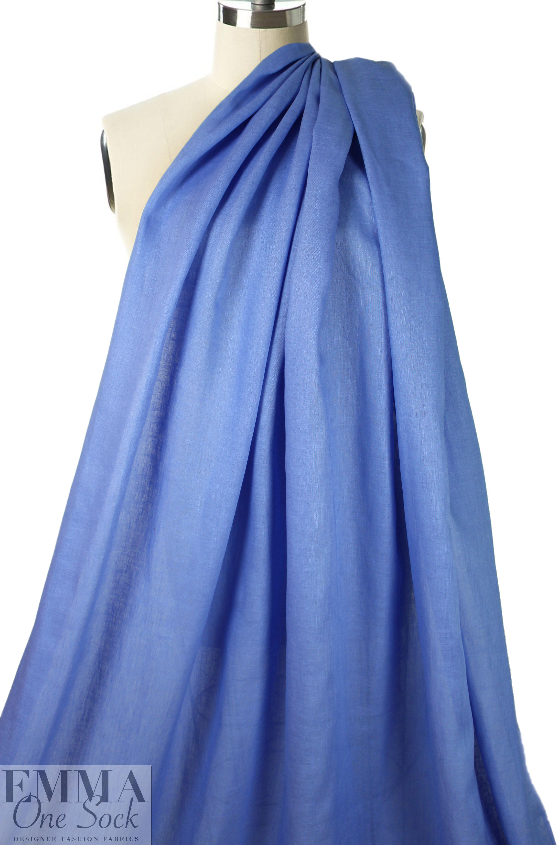 European lightweight linen woven - French blue from EmmaOneSock.com