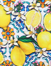 Dutch digital 'lemons from Mallorca' cotton canvas, Oeko-Tex cert.