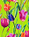 Dutch digital 'tulip spring' viscose knit, Oeko-Tex cert. - spring green