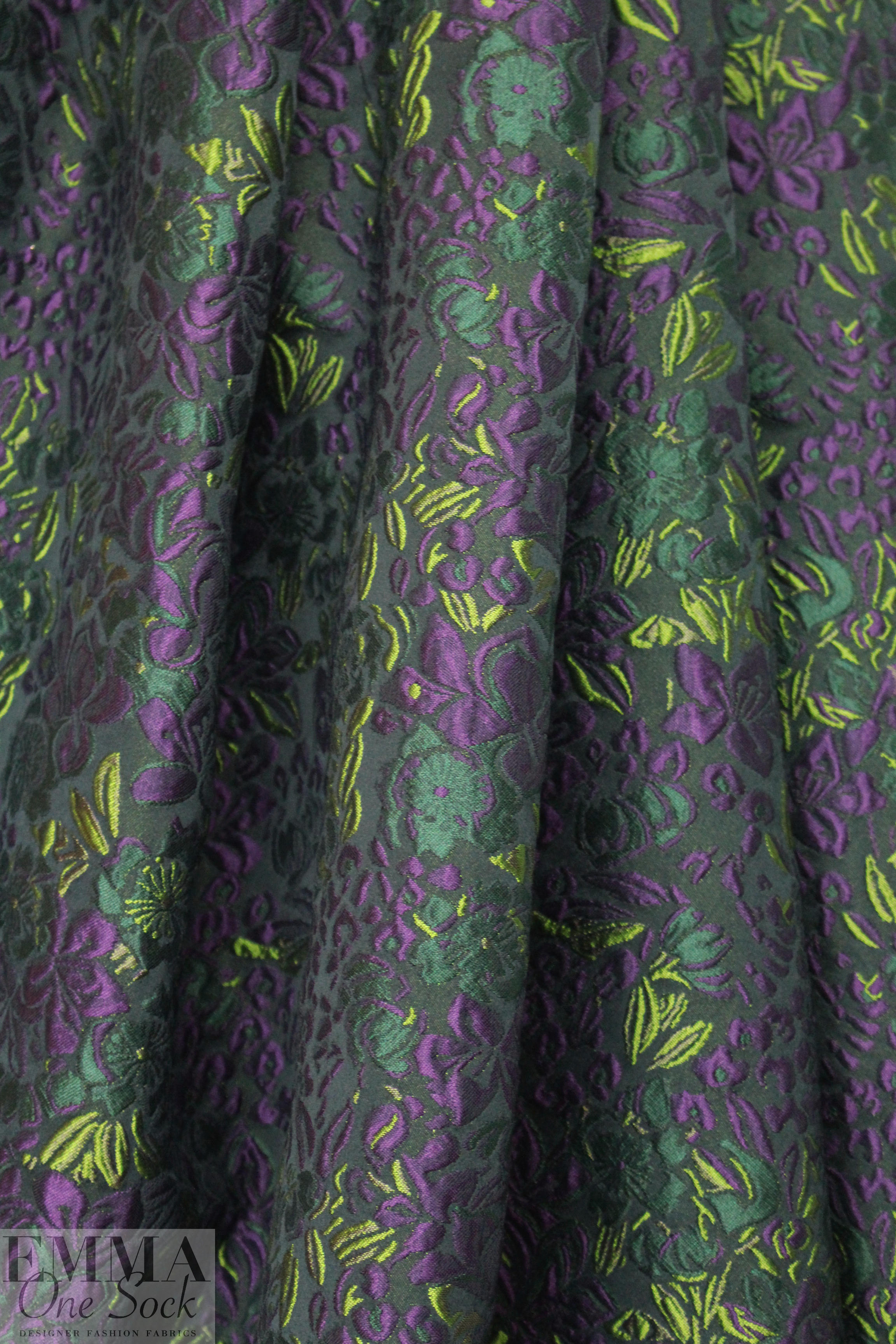 Pinkoz women designer layered cascading violet floral embroideried