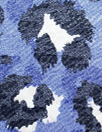 Dutch blue leopard viscose/poly burnout knit Oeko-Tex cert.