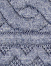 quilted cable matelasse' knit - denim