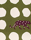 Japanese 'spotted panther' by Kokka cotton canvas - olive