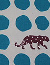 Japanese 'spotted panther' by Kokka cotton canvas - gray