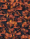 Italian wool blend autumn boucle&#39; - cinnamon spice/black 1 yard