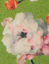 cotton satin lawn - blossoms on peridot