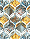 'lantern mosaic' printed cotton poplin woven