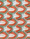 Missoni-esque scallop stitch crochet knit - sage/orange