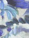 100% linen digital print - porcelain blue flowers