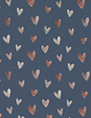 Dutch digital 'hearts on blue' cotton knit, Oeko-Tex cert.