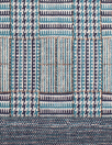 Italian yarn dyed glen plaid jacquard knit - blue tones/metallic gold .5 yds