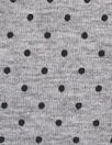 gray heather/black polka dot rayon/spandex knit 1.625 yd