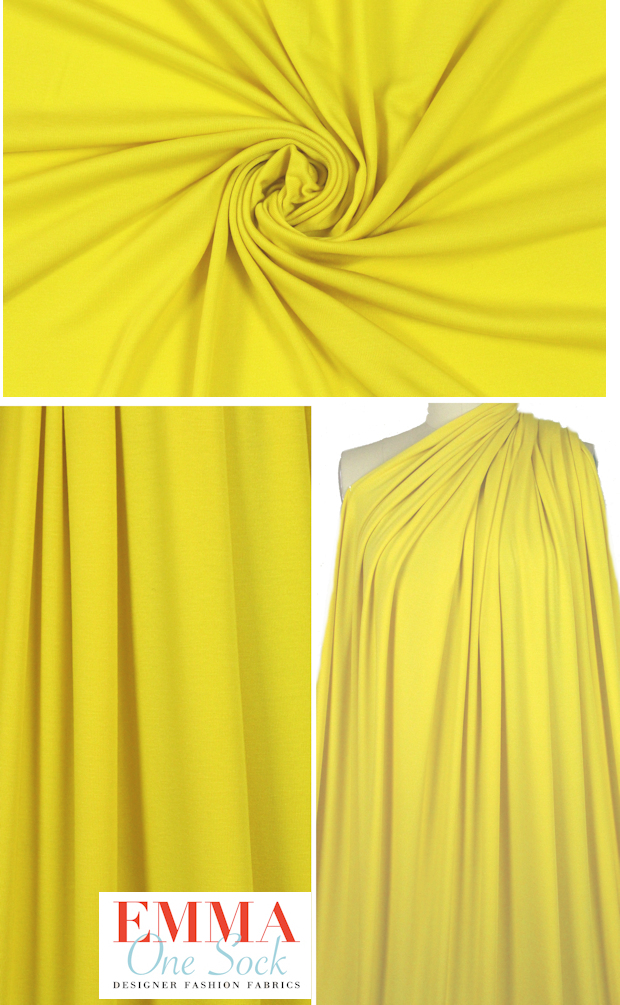 Canary Yellow Luxury Nylon Spandex Fabric By The Yard
