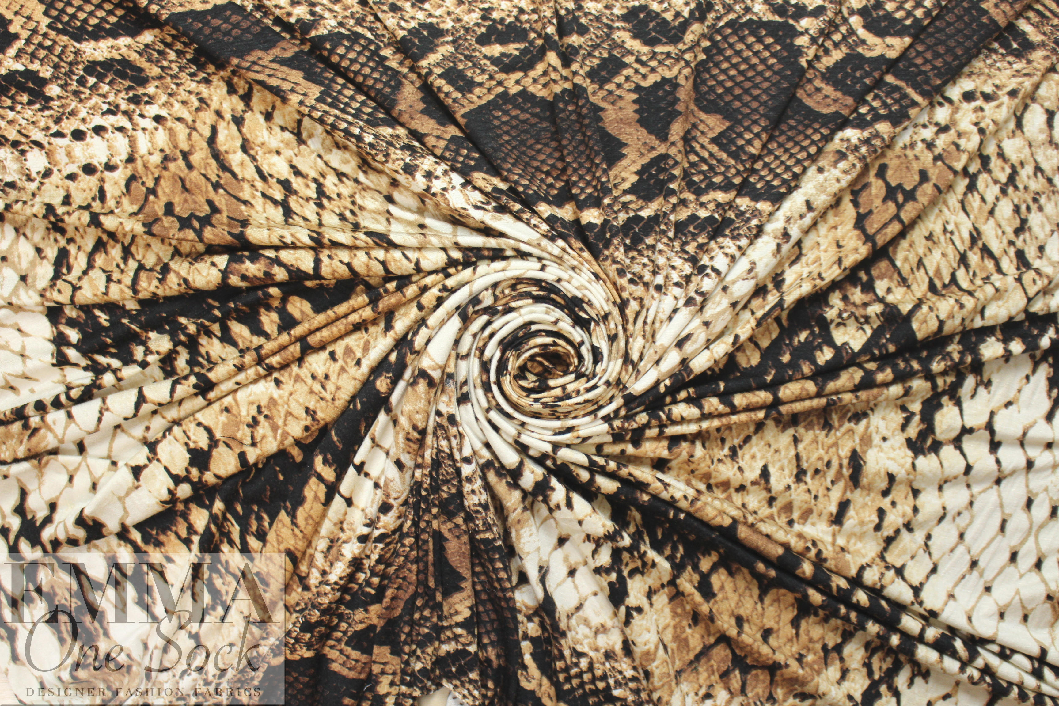 NY designer digital viscose knit panel - 'reptile repartee' from ...