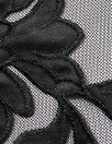 Italian designer black floral applique mesh lace