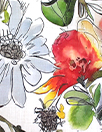 'floral ink and wash' linen digital print