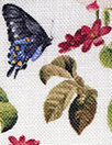 European linen digital print - butterfly garden