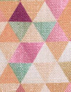 European linen digital print - peachy patchwork