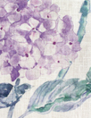 'clipped hydrangeas' slub linen woven - shades of purple