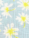 flower flurry linen woven  - baby blue/lemon