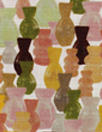 'vases' digital print linen-look rayon woven, Oeko-Tex cert.