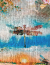Dutch digital 'dragonfly fantasy' viscose/linen woven