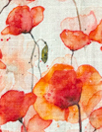 Dutch digital 'poppy prairie' viscose/linen woven - red
