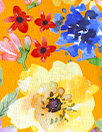 European linen 'cottage floral' printed dressweight woven - saffron