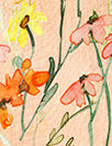 European linen 'cottage garden' printed dressweight woven - blush