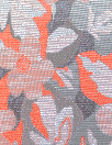 French metallic floral jacquard woven - coral/pewter/silver