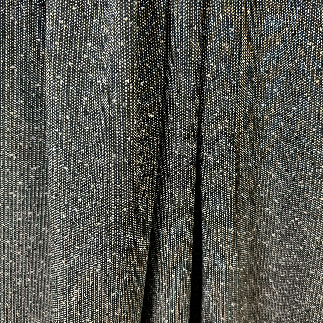 Italian 'tweedy flecks' jacquard knit - black/dove gray/metallic silver ...