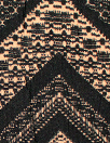 CA designer black/beige chevron viscose plisse' woven