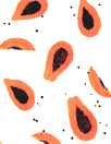 CA designer 'papaya party' cotton poplin