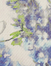 Italian 'painterly floral' over-printed wool basketweave - blues/greens