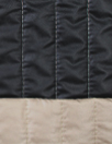 reversible vertical stripe 'puffer' jacketwear - black/beige
