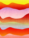'sunset' digital print linen-look rayon woven, Oeko-Tex cert.