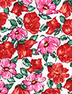 Italian red/pink floral cotton 'seersucker' woven
