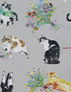 Japanese 'kawaii kitties' by Kokka printed cotton shirting