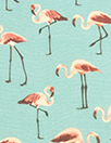 French deadstock 'flamingos on aqua' silk georgette