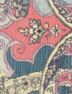 Italian designer floral paisley scrollwork silk crepon