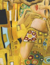 Dutch digital 'Klimt's The Kiss' cotton/spandex knit panel