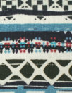 Dutch digital 'fairisle blues' cotton knit Oeko-Tex cert. 1.375 yds