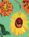 Dutch digital 'Vincent's sunflowers' cotton knit Oeko-Tex cert.