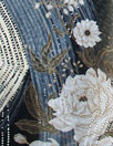 Dutch digital 'beads and blossoms' knit panel Oeko-Tex cert. 