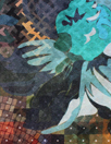 Dutch digital 'techno floral mosaic' knit panel Oeko-Tex cert. 