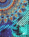 Dutch digital 'techno floral mosaic' knit Oeko-Tex cert. 