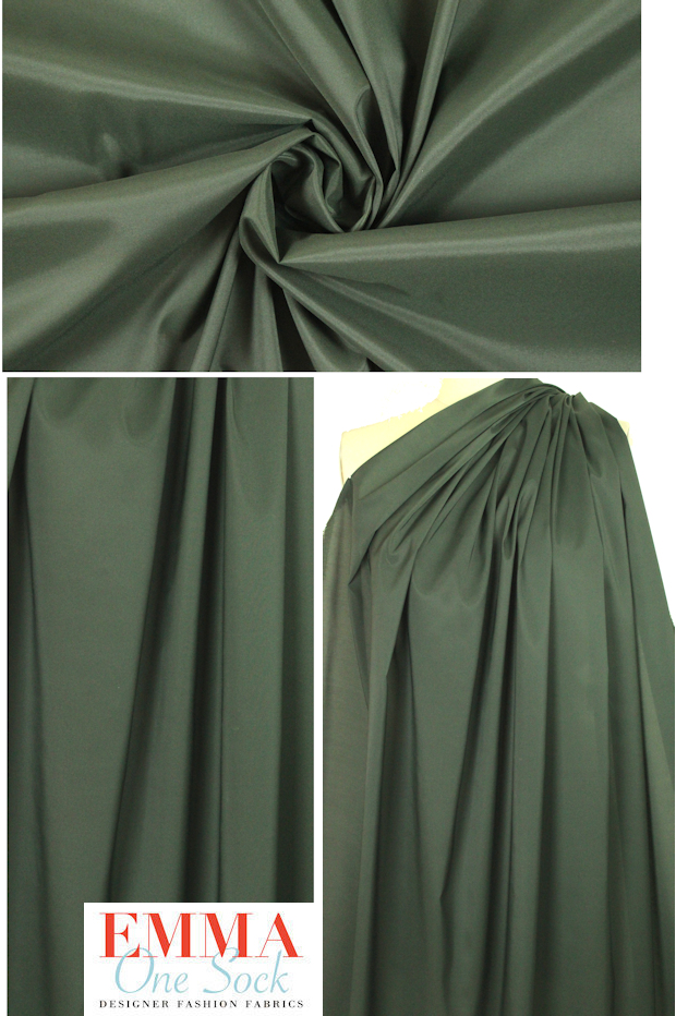 stretch woven lining - tarragon from