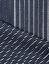 double pinstripe stretch cotton suiting - midnight/white