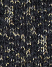 Italian wool blend tweedy pattern sweater knit - black/gold