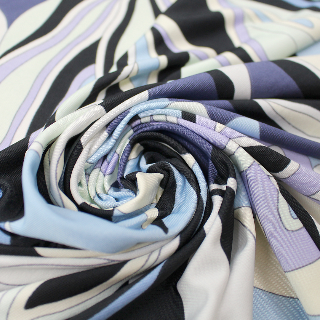 CA designer 'bonny floral' stretch jersey - sky/lilac/indigo from ...